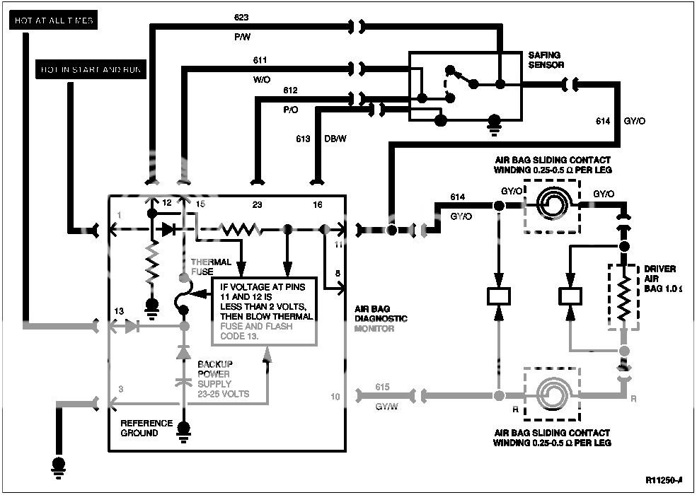 1992 Mercedes airbag module schematics